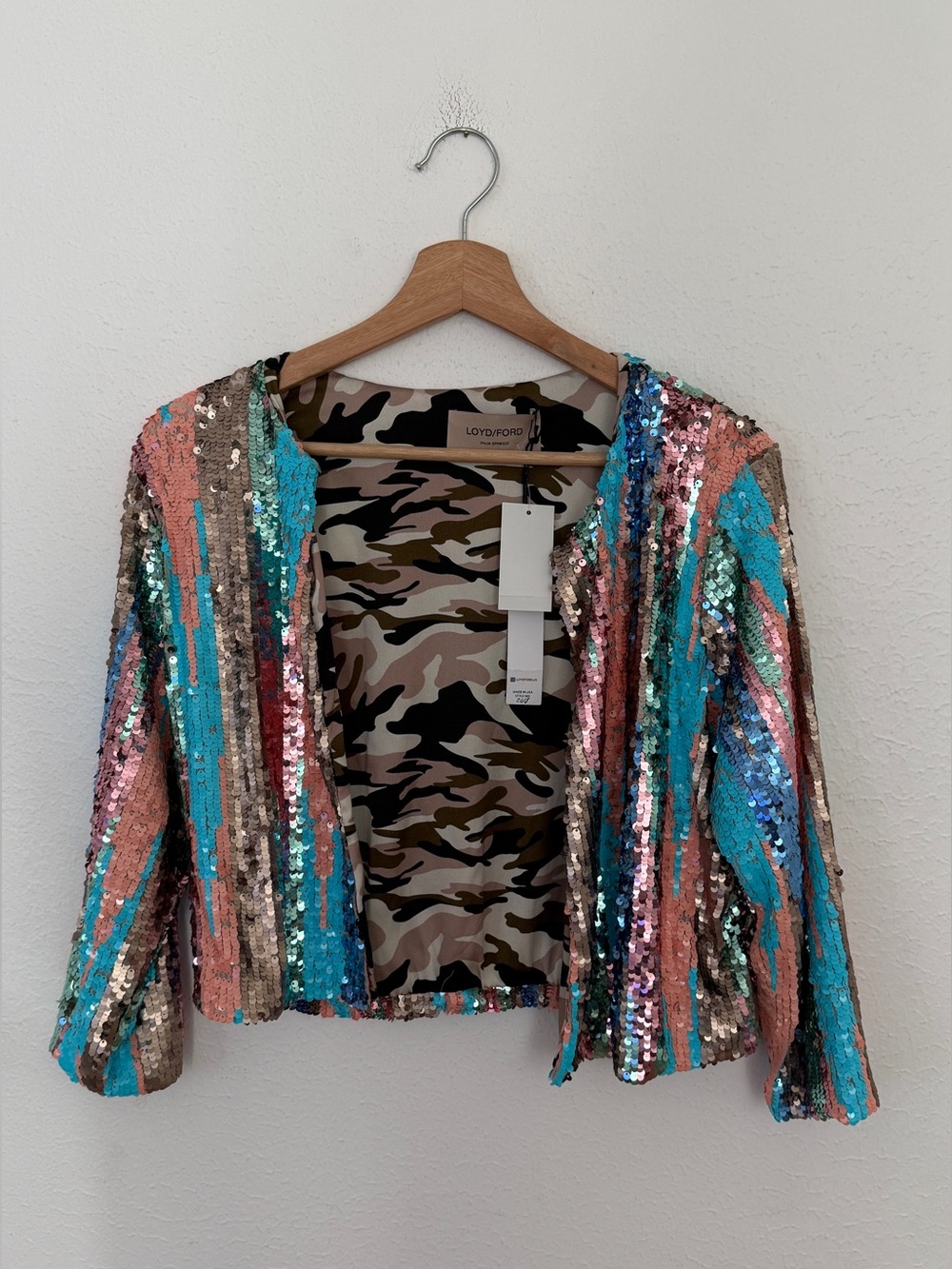 NWT Loyd/Ford Reversible Sequin, Camouflage Blazer